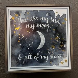 DEBI & LILLY DESIGN Sun and Moon Midnight Sky Wall Hanging with Quote of Love